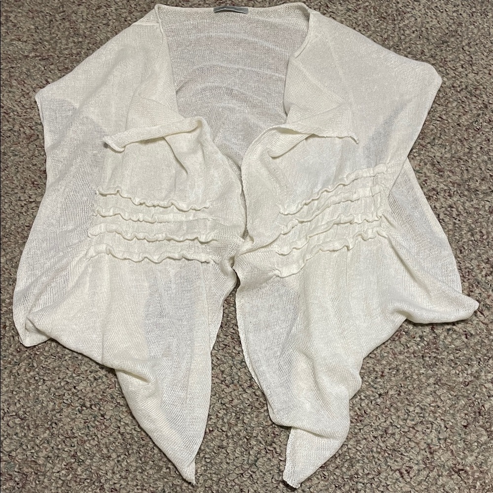 Sarah pacini 100% linen Elegant White Women's vest- nwot